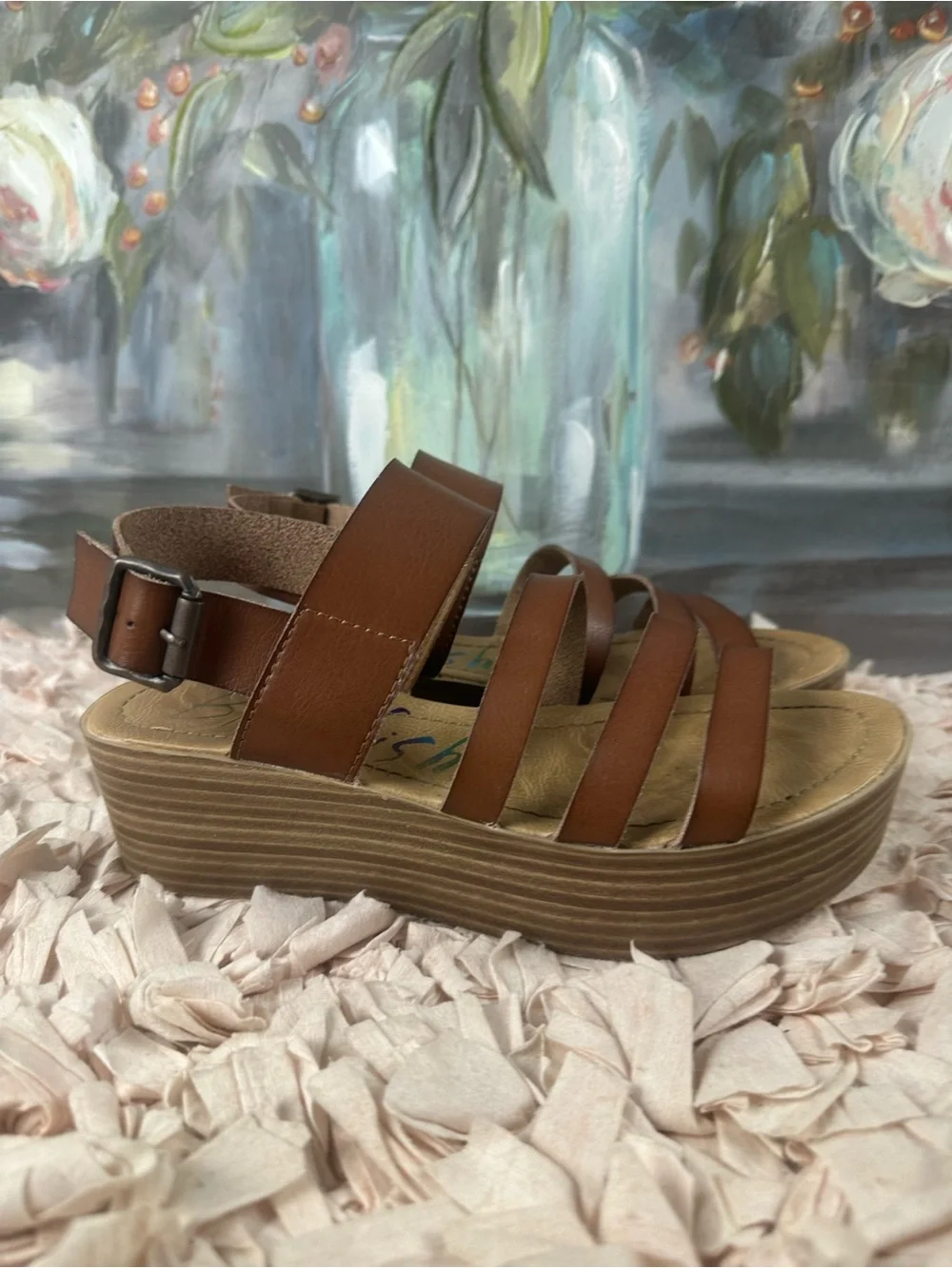 Blowfish Malibu Brown Platform Wedge Sandals
